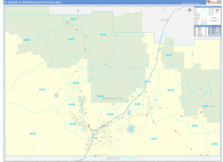 St. George Metro Area Wall Map Basic Style 2024